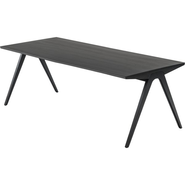 NOFU mødebord, Massivt asketræ sort, 180x85 cm