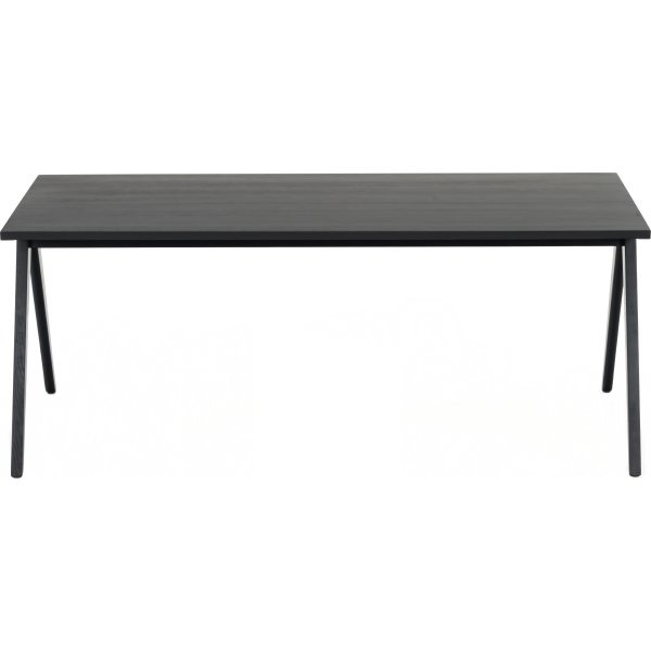 NOFU mødebord, Massivt asketræ sort, 180x85 cm