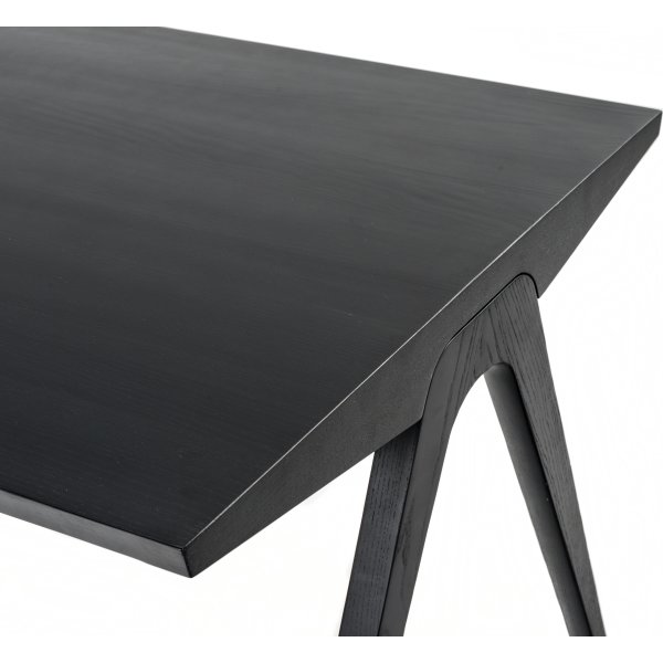 NOFU mødebord, Massivt asketræ sort, 180x85 cm