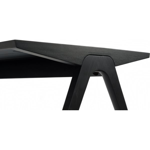 NOFU mødebord, Massivt asketræ sort, 180x85 cm