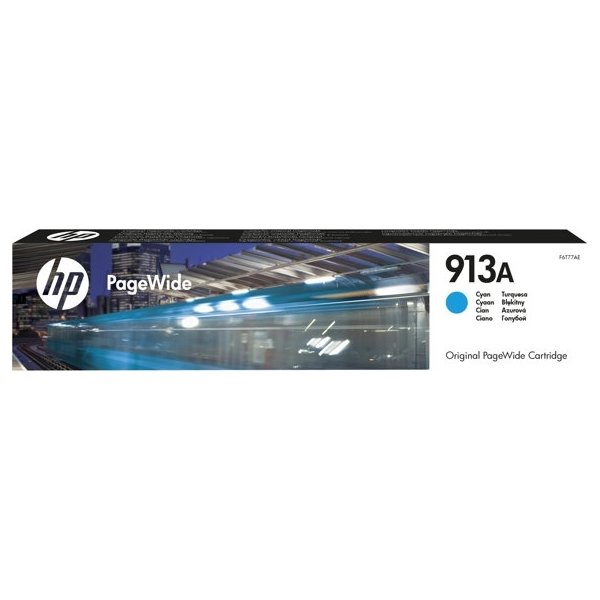 HP no 913A F6T77AE PageWide blækpatron, blå, 3000s