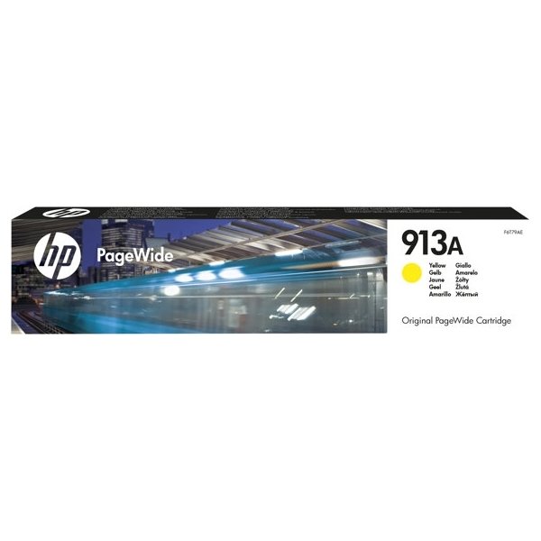 HP no 913A F6T79AE PageWide blækpatron, gul, 3000s