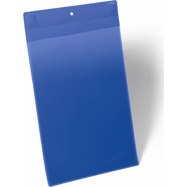 Durable Lagerlommer m/supermagnet A4 højformat blå