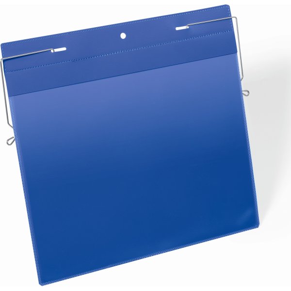Durable Lagerlommer m/wirebeslag A4 tværformat blå
