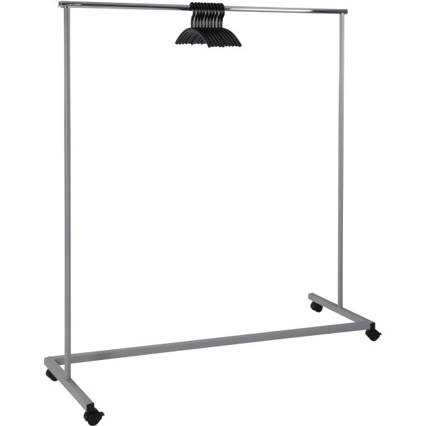 Rack 1 garderobestativ t/ 50 bøjler, sølvfarvet