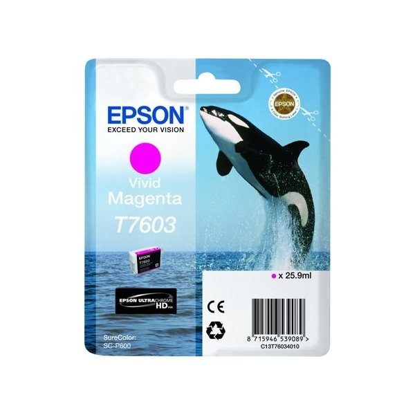 Epson T76034010 blækpatron 25.9 ml., klar magenta