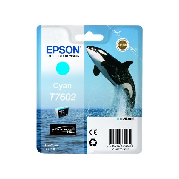 Epson T76024010 blækpatron 25.9 ml., cyan
