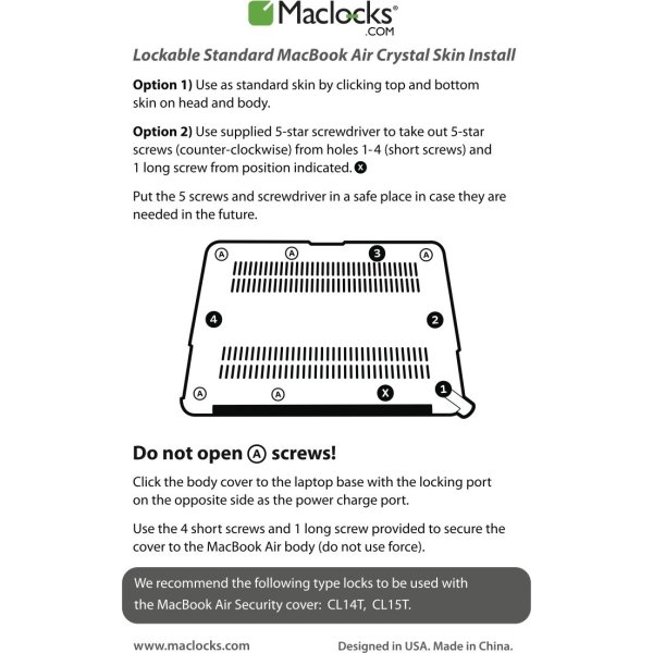 MacBook Air 13.3'' sikkerhedskabelslås
