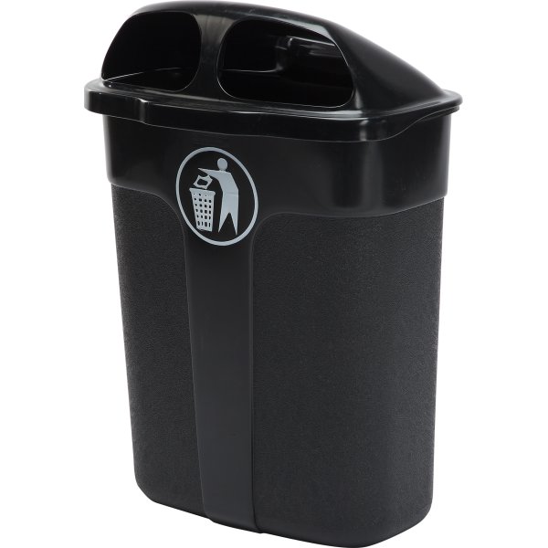 Affaldsbeholder i sort, 60 liter - Udendørs