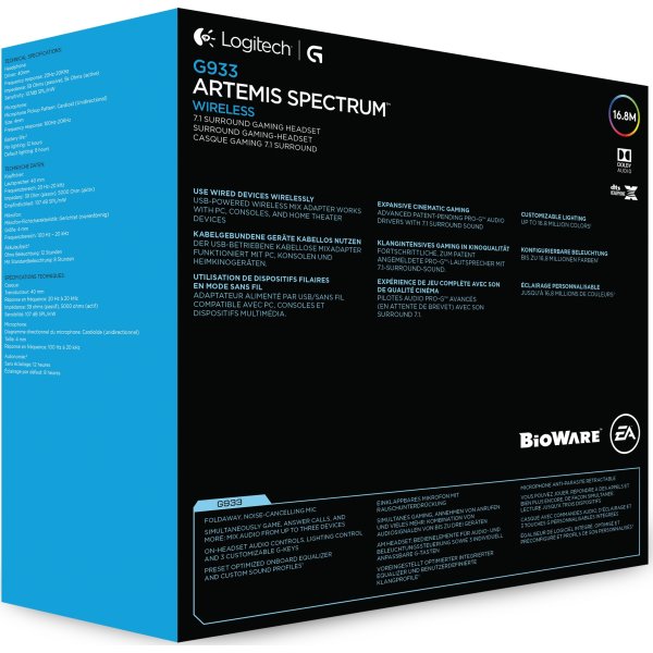 Logitech G933 Artemis Spectrum, Trådløst headset