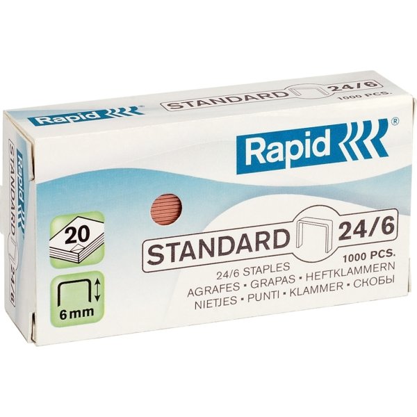 Rapid Standard Hæfteklamme | 24/6 | K | 1000 stk.