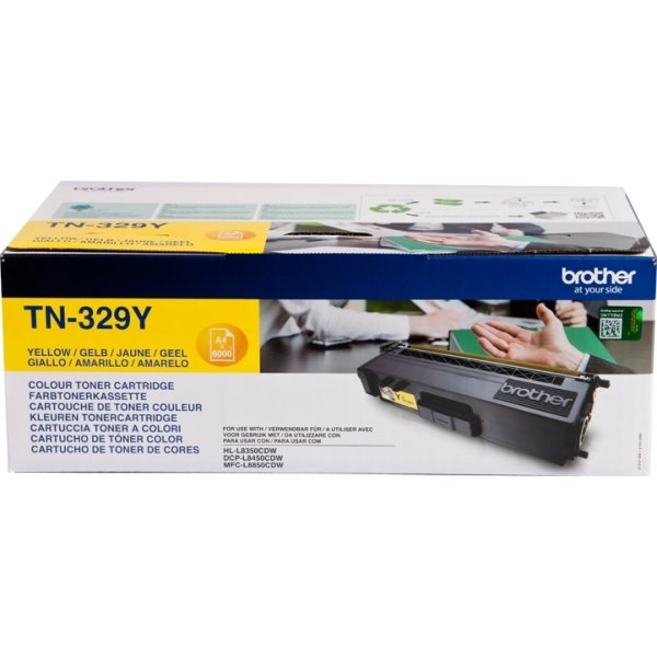 Brother TN-329Y lasertoner, gul, 6000s, twin-pack