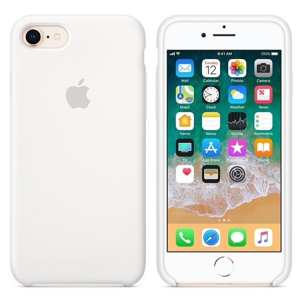 Apple cover til iPhone 8 i silikone, hvid