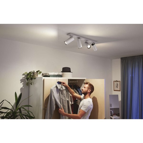 Philips HUE Buratto 4 x GU10 spot, alu + kontakt
