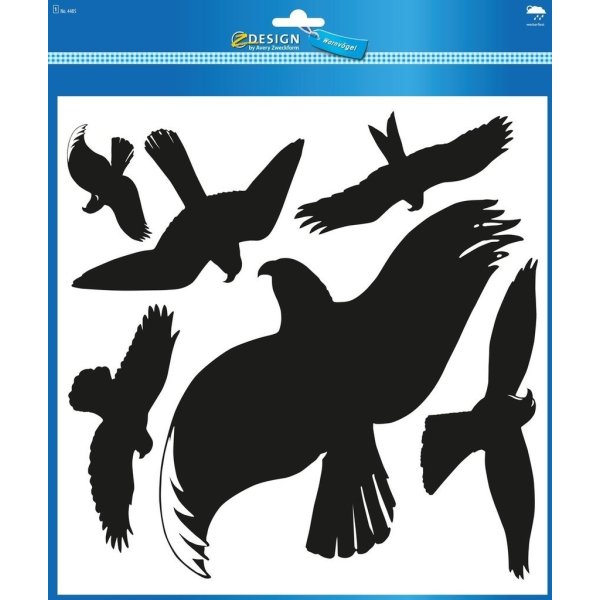 Avery Advarselsfugle, 350x290 mm, vinyl, sort