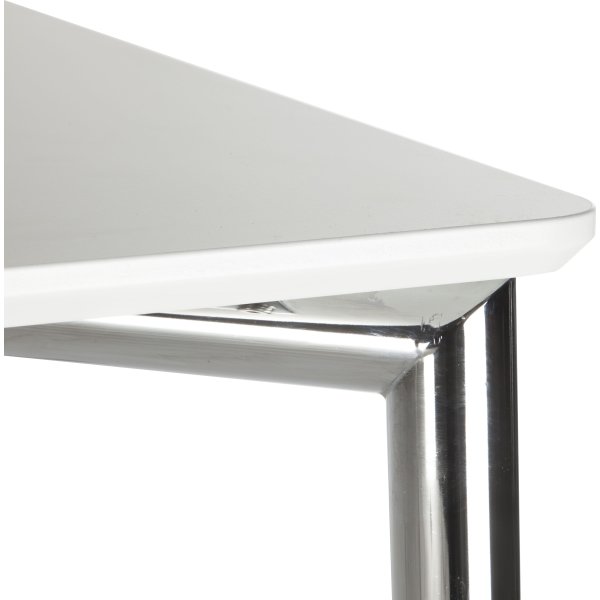 Square kantinebord 120x80 cm. hvid melamin/krom