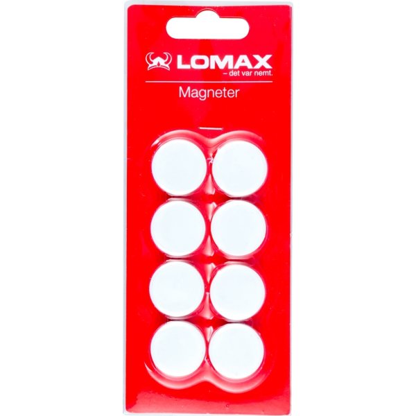 Lomax whiteboardmagneter 2 cm, 8 stk, Lomax A/S