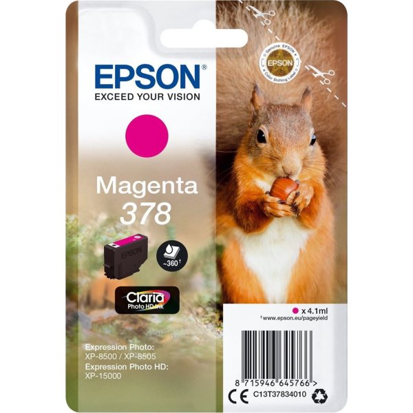 Epson T378 blækpatron, magenta, 4.1 ml