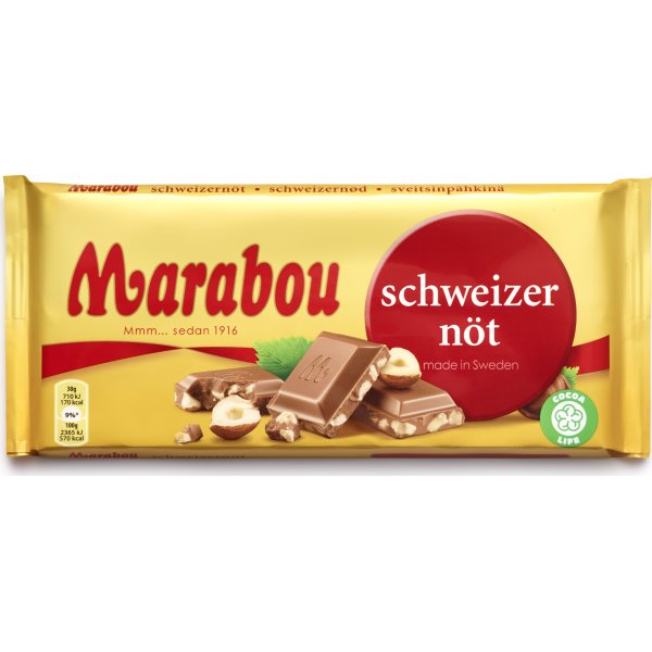 Marabou Schweizernød Chokolade, 160 g
