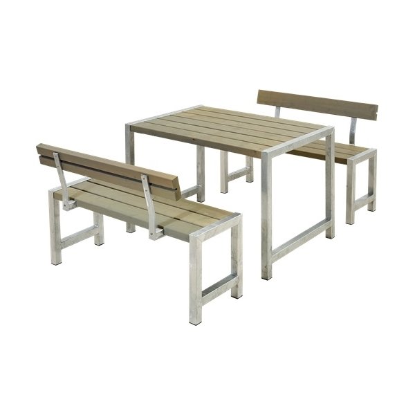 Plus Cafe Plankesæt m/ryglæn, 127, Gråbrun