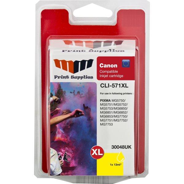 MM CLI-571XL kompatibel Canon blækpatron, gul