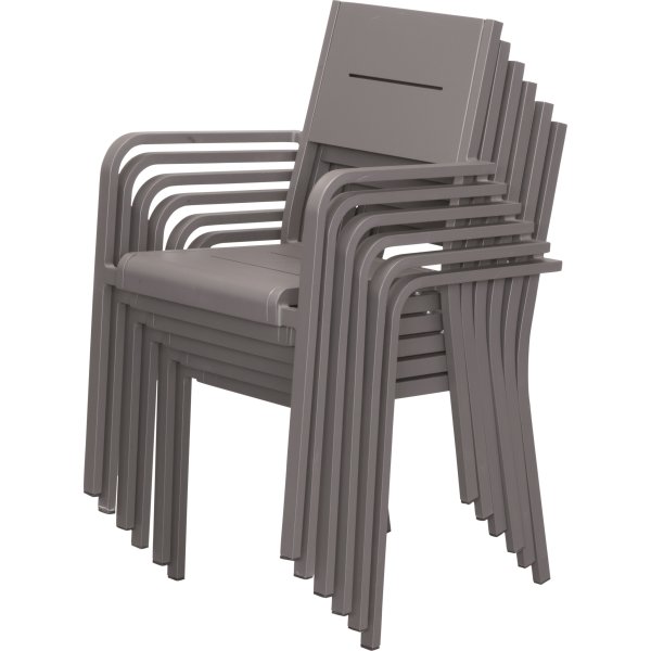 Outdoor Havemøbelsæt i aluminium, 6 pers.