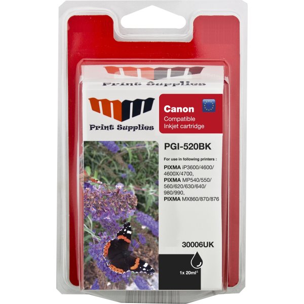 MM PGI-520BK kompatibel Canon blækpatron, sort