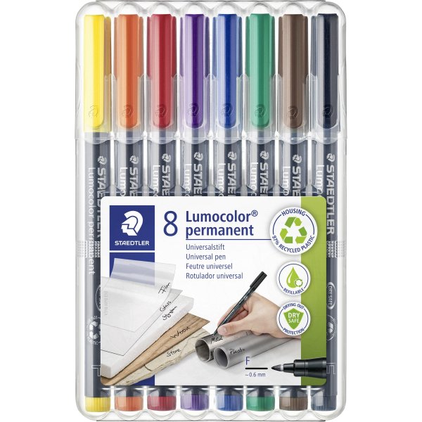 Staedtler Lumocolor 318 Marker F, perm, 8 stk.