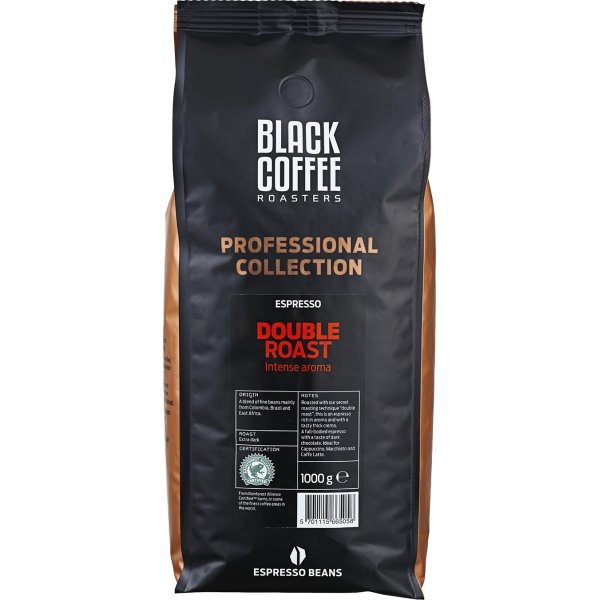 Black Coffee Double Roast helbønner, 1000g