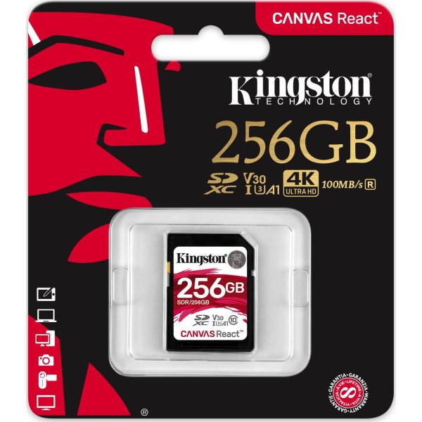 KINGSTON Canvas React 256GB SDXC hukom.kort
