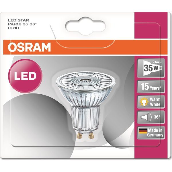 Osram LED Spotpære GU10, 2,6W=35W