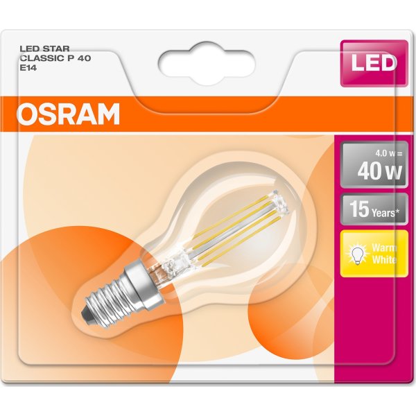Osram Retro LED Kronepære klar E14, 4W=40W