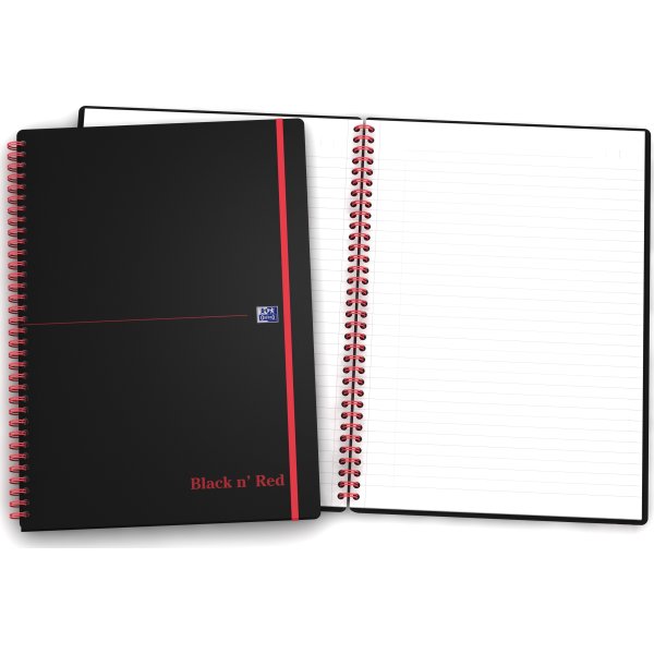 Oxford Black n'Red Spiralbog | A4 | Linjeret