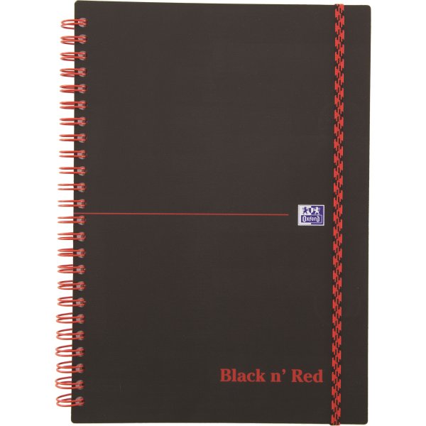 Oxford Black n'Red Spiralbog | A5 | Linjeret