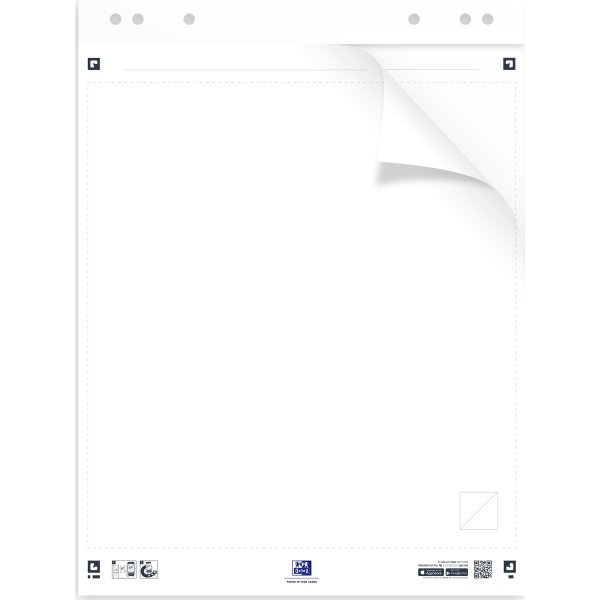 Oxford SC Flipoverpapir, blank, 65x80cm, 20ark