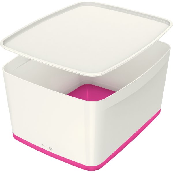 Leitz MyBox Opbevaringsboks Large, hvid/pink