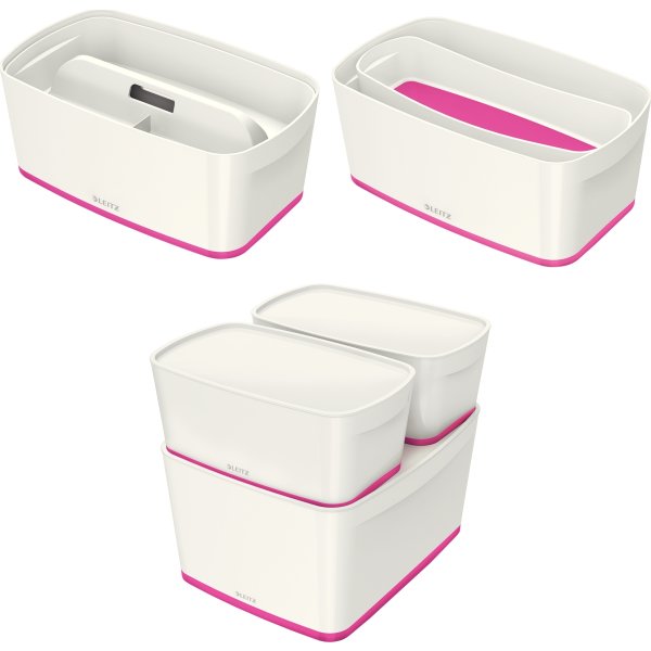 Leitz MyBox Opbevaringsboks Small, hvid/pink
