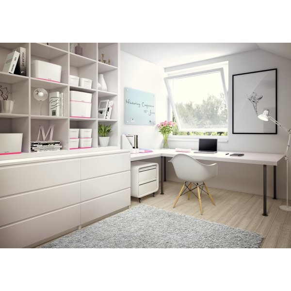 Leitz MyBox Opbevaringsboks Small, hvid/pink