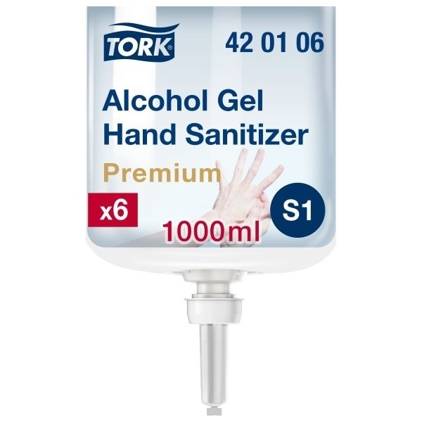 Tork S1 Premium Hånddesinfektion, alcogel 80%, 1 L