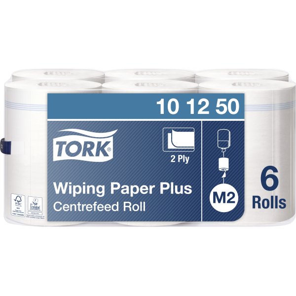 Tork M2 Plus Aftørringspapir, 2-lags, hvid