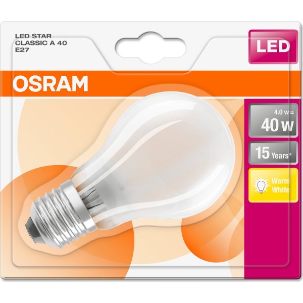 Osram Retro LED Standardpære mat E27, 6W=40W
