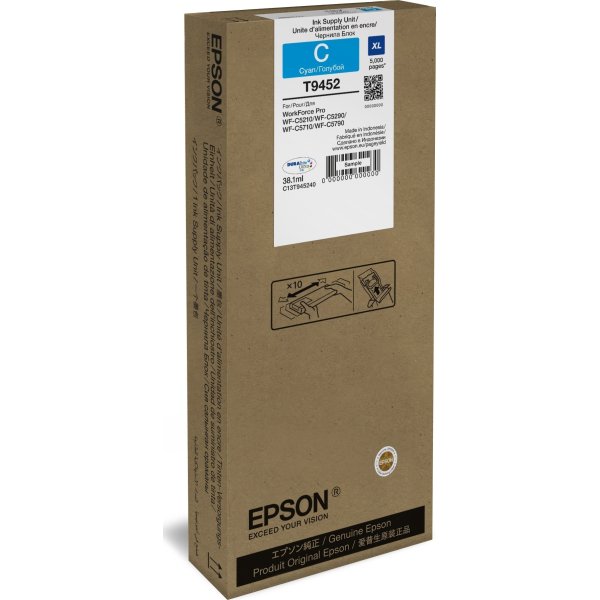 Epson T9452 XL blækpatorn, cyan, 5000s