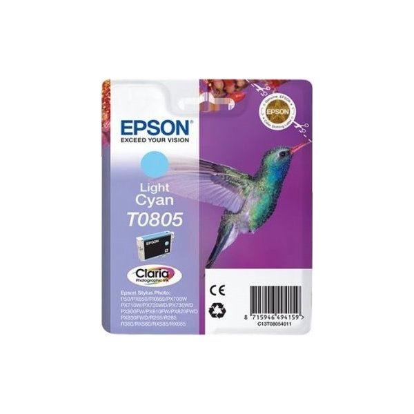 Epson Claria T0805 blækpatron, lys cyan, blister