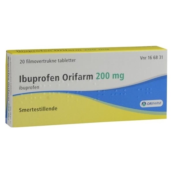 Ibuprofen Tabletter, 200 mg, 20 stk. Orifarm