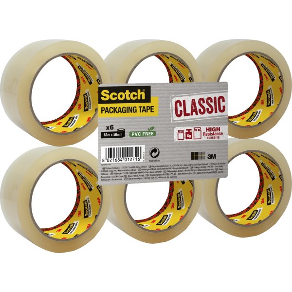 3M Scotch Pakketape | PP | 50mm x 66m | Klar