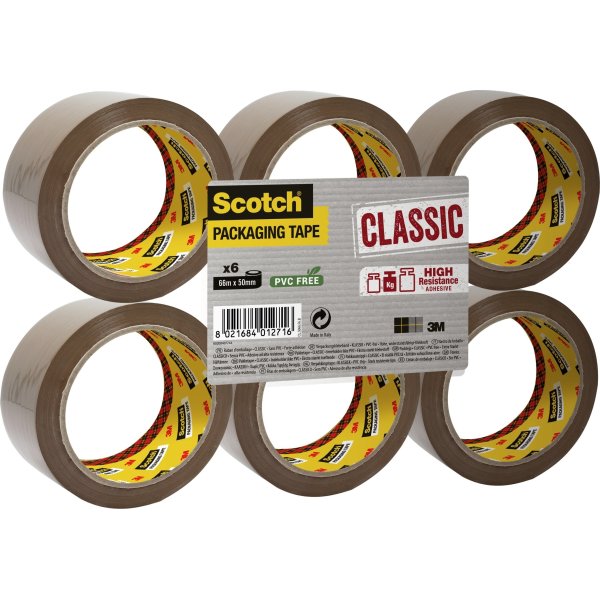 3M Scotch Pakketape | PP | 50mm x 66m | Brun