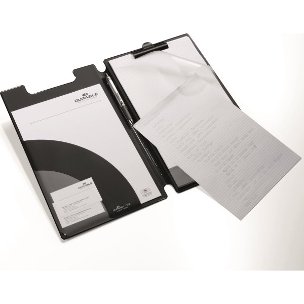 Durable Clipboard | A4+ | Med omslag | Sort