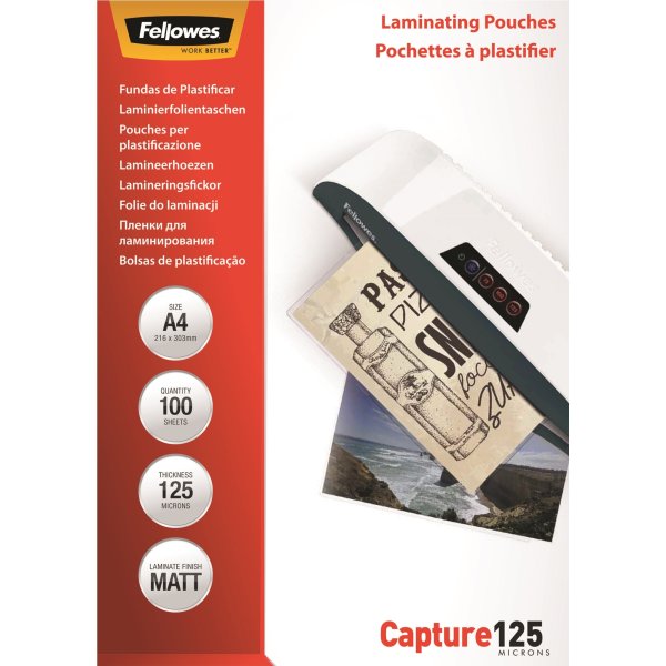 Fellowes Capture 125 mic A4 Lamineringslomme, mat