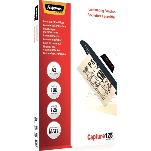 Fellowes Capture 125 mic A3 Lamineringslomme, mat
