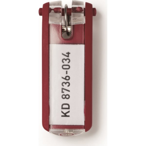 Durable Key Clip Nøglering/brik | Rød | 6 stk.